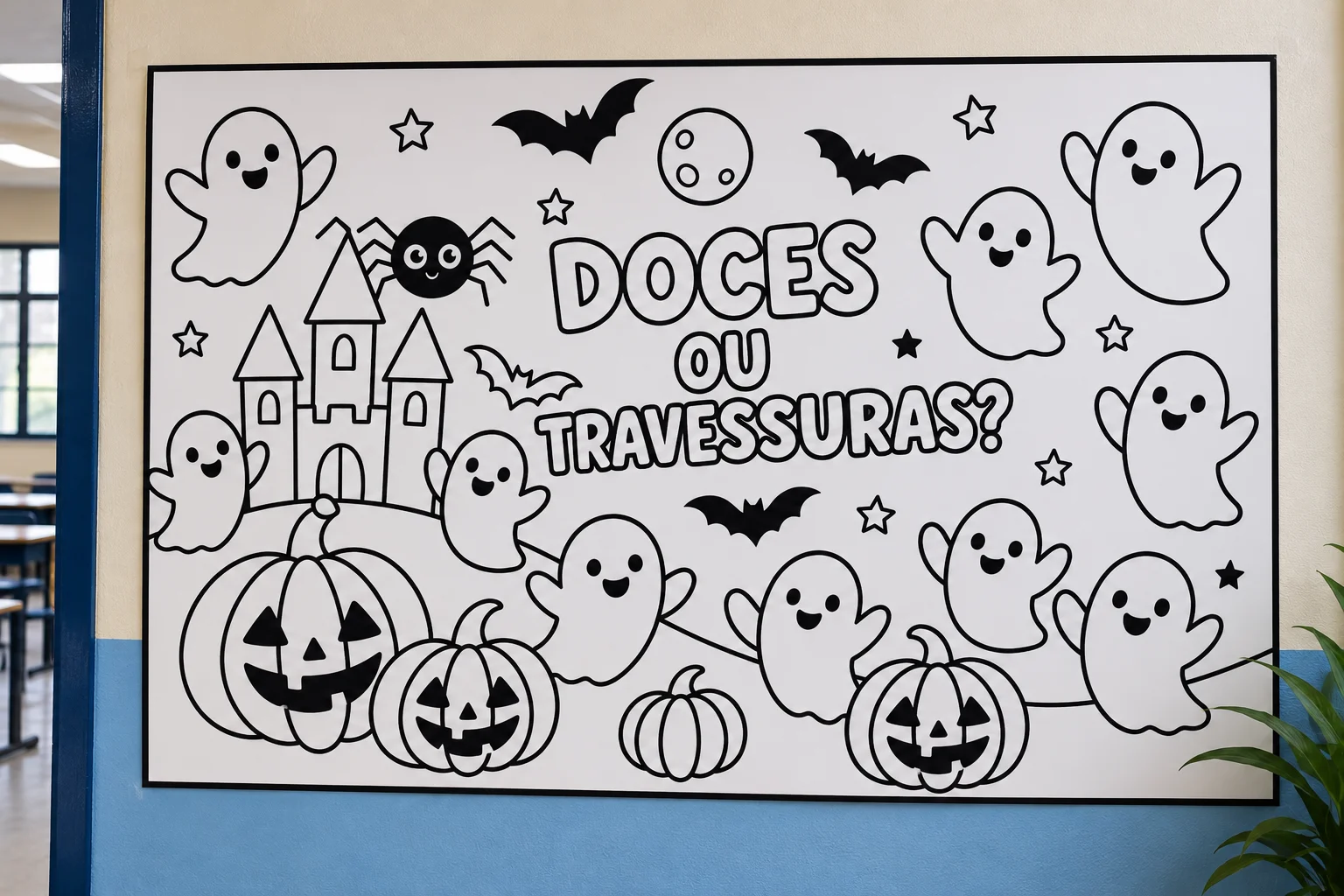 Painel Para Colorir "Doces ou Travessuras" - Halloween — capa do material