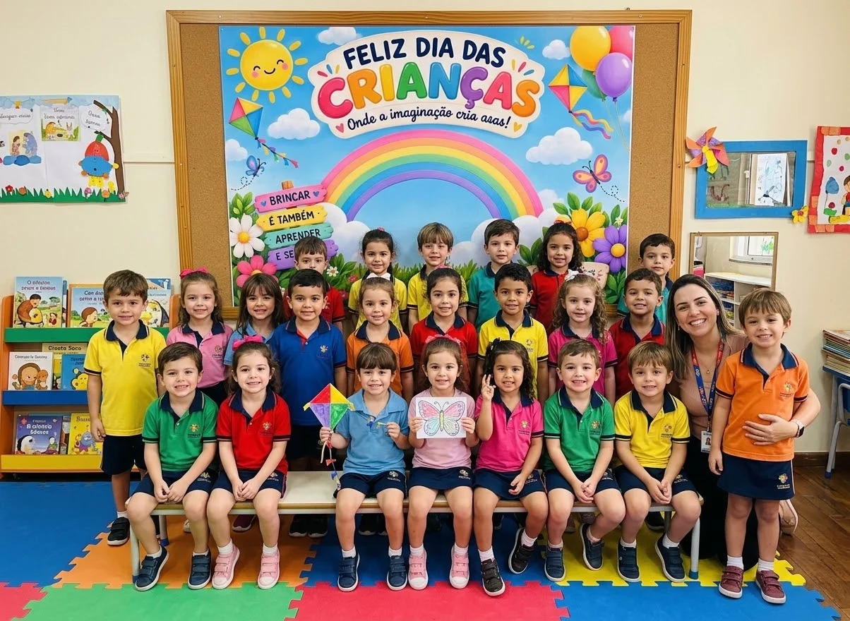 Painel para Fotos Dia das Crianças- 18 Folhas A4 PDF — amostra 3: Tamanho de 18 folhas A4