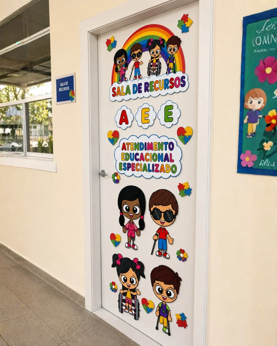 PAINEL PARA PORTA – SALA DE RECURSOS AEE — amostra 2: Um painel lindo e inclusivo para deixar a Sala de Recursos ainda mais…