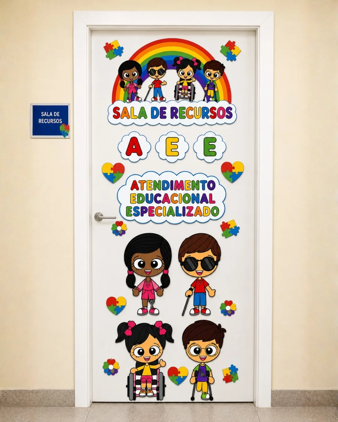 PAINEL PARA PORTA – SALA DE RECURSOS AEE — Alfabetização para Educação Infantil: Um painel lindo e inclusivo para deixar a…