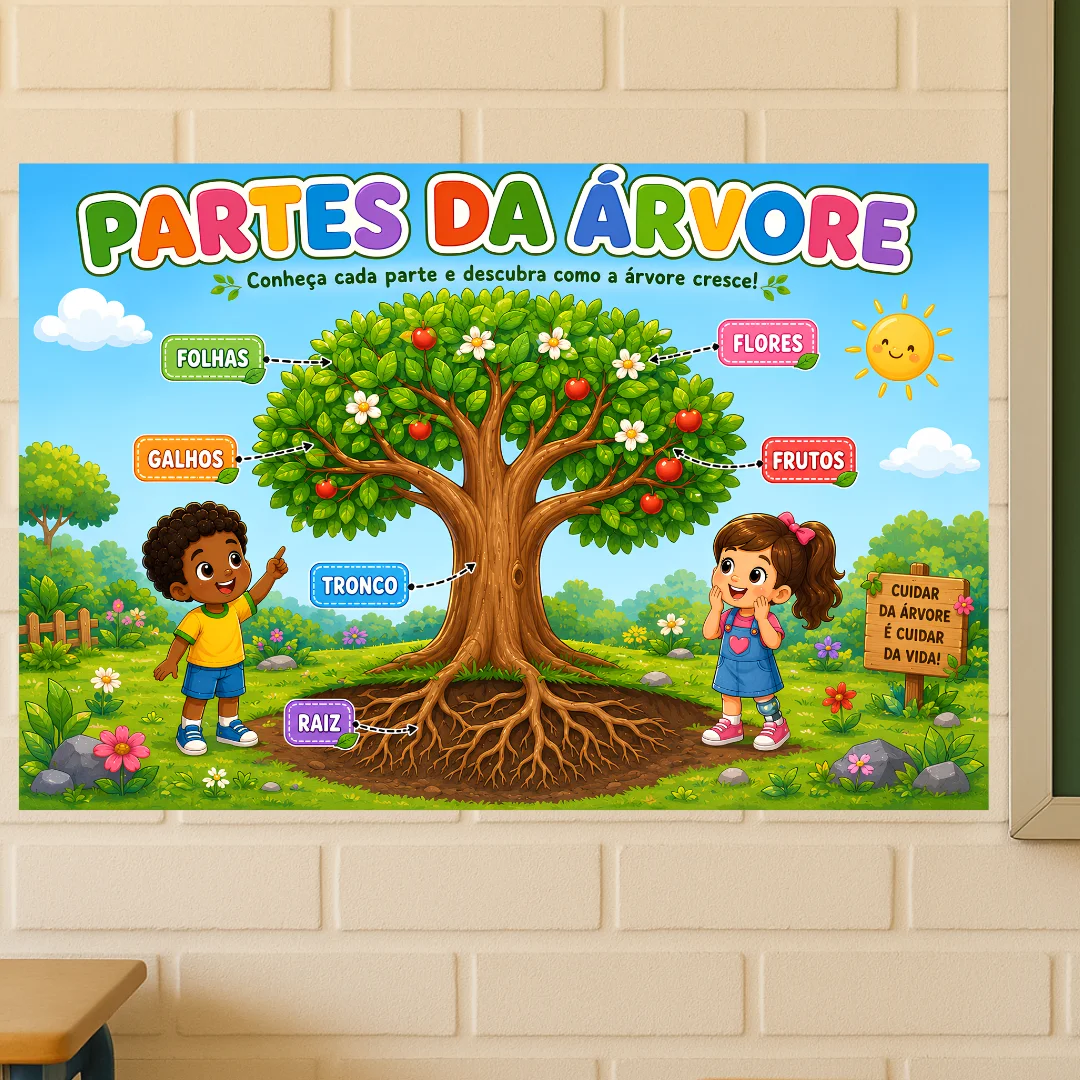 Painel Partes da Árvore (8 e 18 Folhas A4) + Folha Individual A4 — amostra 1: Objetivos Pedagógicos