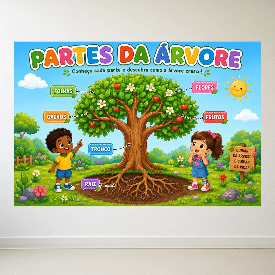 Painel Partes da Árvore (8 e 18 Folhas A4) + Folha Individual A4 — amostra 2: Conteúdo e Formato