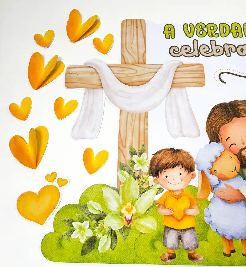 Painel Páscoa Cristã: A Verdadeira Páscoa para Imprimir — amostra 2: O que vem no material