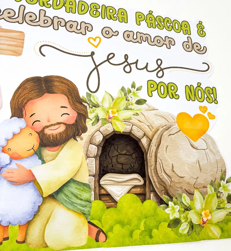 Painel Páscoa Cristã: A Verdadeira Páscoa para Imprimir — amostra 5: Apresente o significado cristão da Páscoa com um…