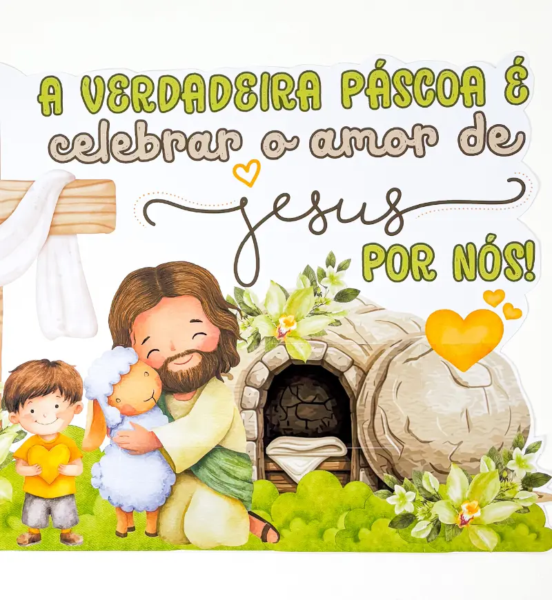 Painel Páscoa Cristã: A Verdadeira Páscoa para Imprimir — História para Educação Infantil: Apresente o significado cristão…