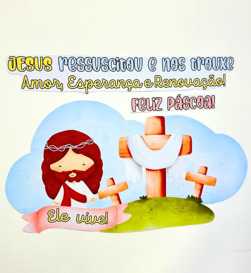 Painel Páscoa Cristã em PDF para Imprimir e Montar — Datas comemorativas para Educação Infantil: Prepare o ambiente para a…