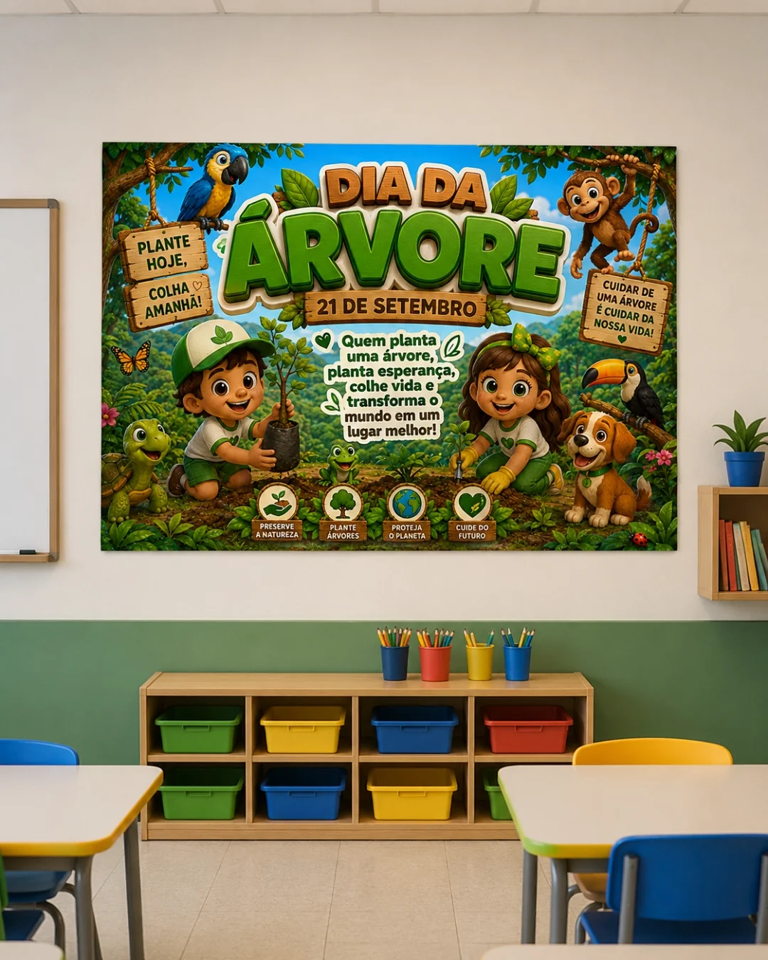 PAINEL PEDAGÓGICO AMPLIADO – DIA DA ÁRVORE — Datas comemorativas para Educação Infantil: Deixe sua sala de aula ainda mais…
