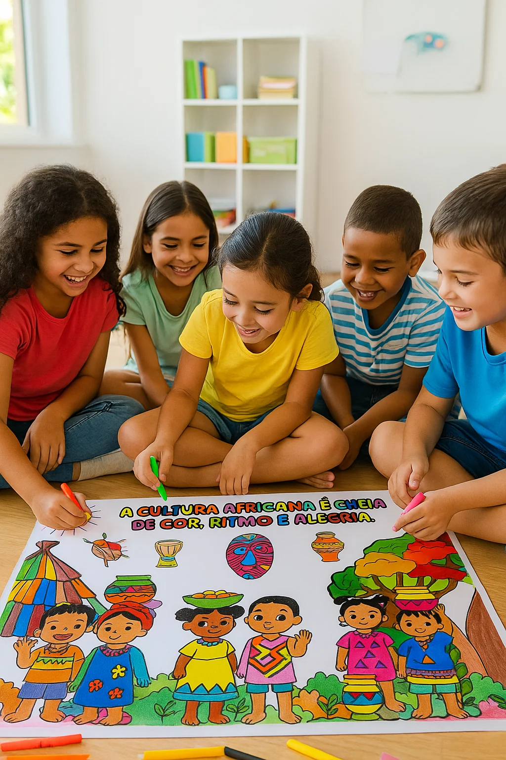 Painel Pintura Coletiva Consciência Negra + A4 em PDF — História para Educação Infantil: Painel Pintura Coletiva…