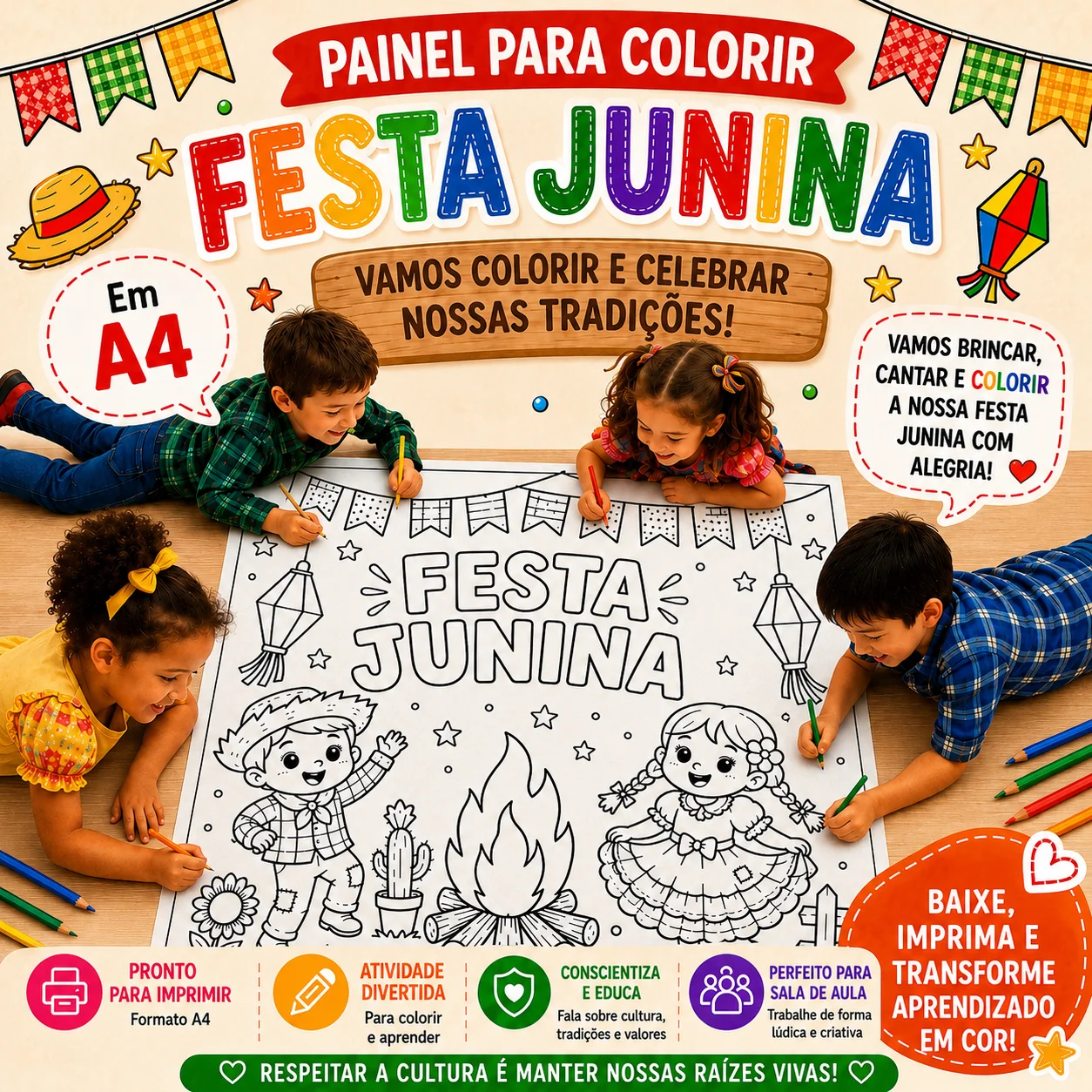 Painel pintura coletiva festa junina — amostra 1: 🌽🎉 *PAINEL DE PINTURA COLETIVA – FESTA JUNINA 🎉🌽* ✅ Arquivo ampliado…