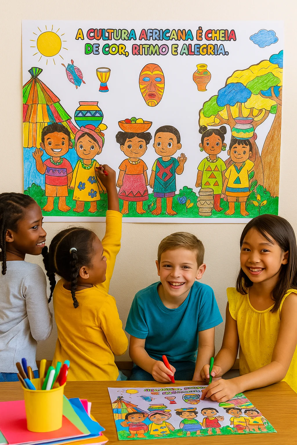 PAINEL PINTURA COLETIVA + FOLHINHA A4 CONSCIÊNCIA NEGRA — Datas comemorativas para Educação Infantil: 🎨 Uma proposta cheia…