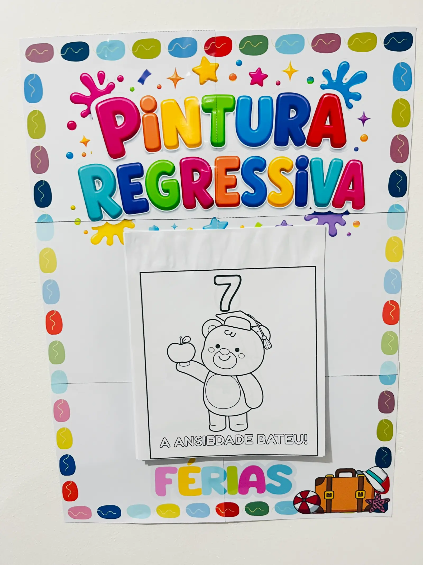 Painel Pintura Regressiva Férias – Educação Infantil para Imprimir — Alfabetização para Educação Infantil: Painel “Pintura…
