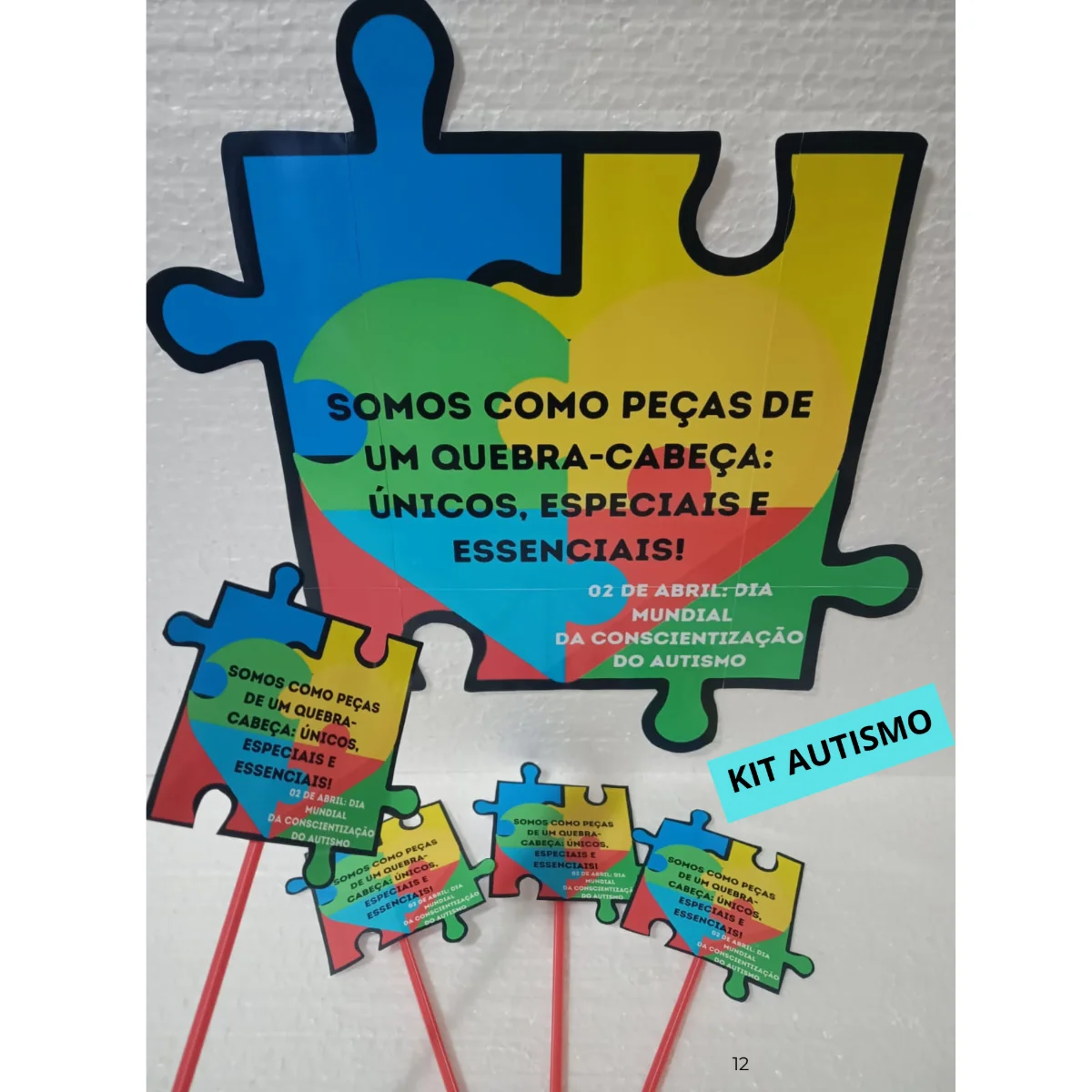 🧩 PAINEL + PLAQUINHA – CONSCIENTIZAÇÃO DO AUTISMO — amostra 1: 🧩 PAINEL + PLAQUINHA – CONSCIENTIZAÇÃO DO AUTISMO ✅ Painel…