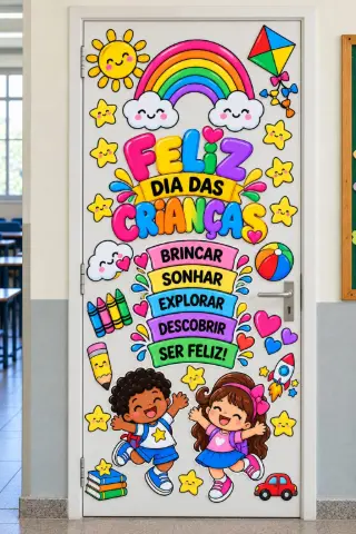 Painel  Porta Dia das Crianças – Decoração Infantil — capa do material