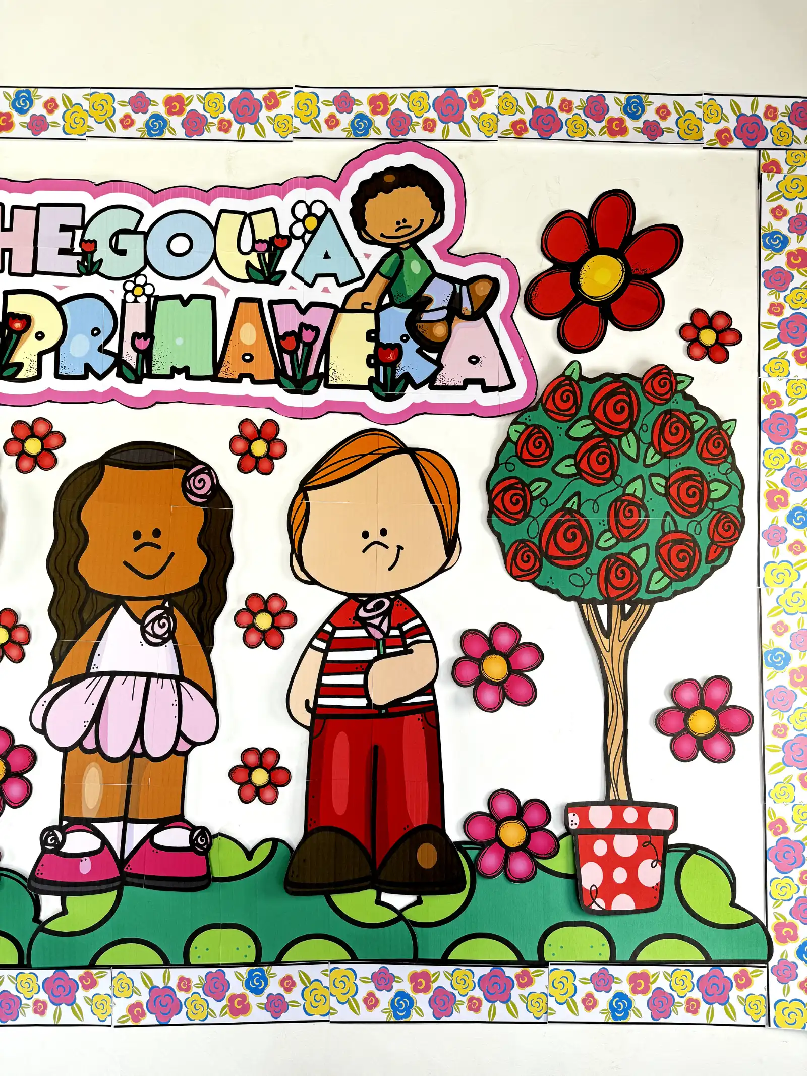 Painel Primavera Decoração Colorida para Educação Infantil — amostra 1: Chegou a Primavera