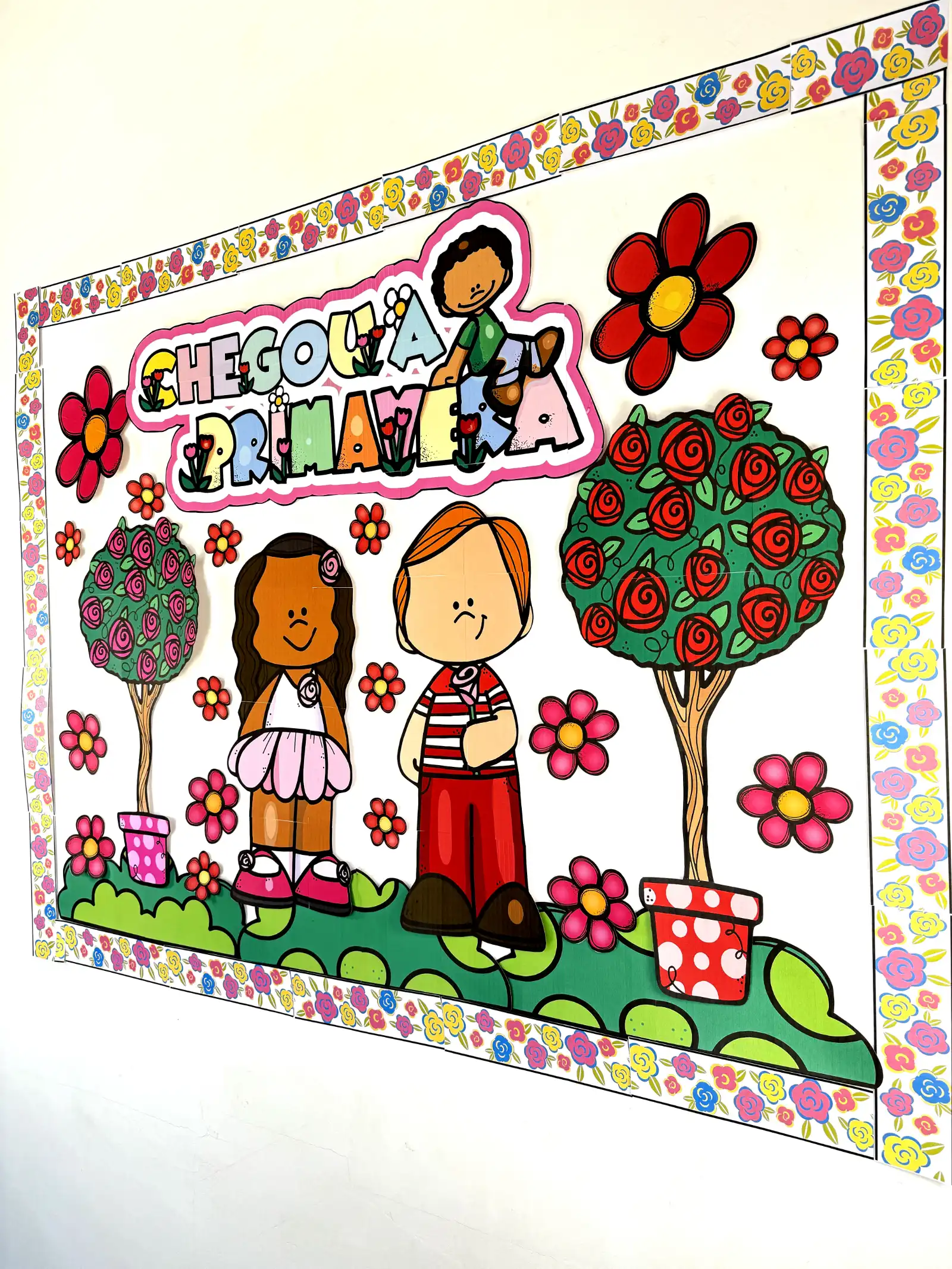 Painel Primavera Decoração Colorida para Educação Infantil — amostra 3: Chegou a Primavera