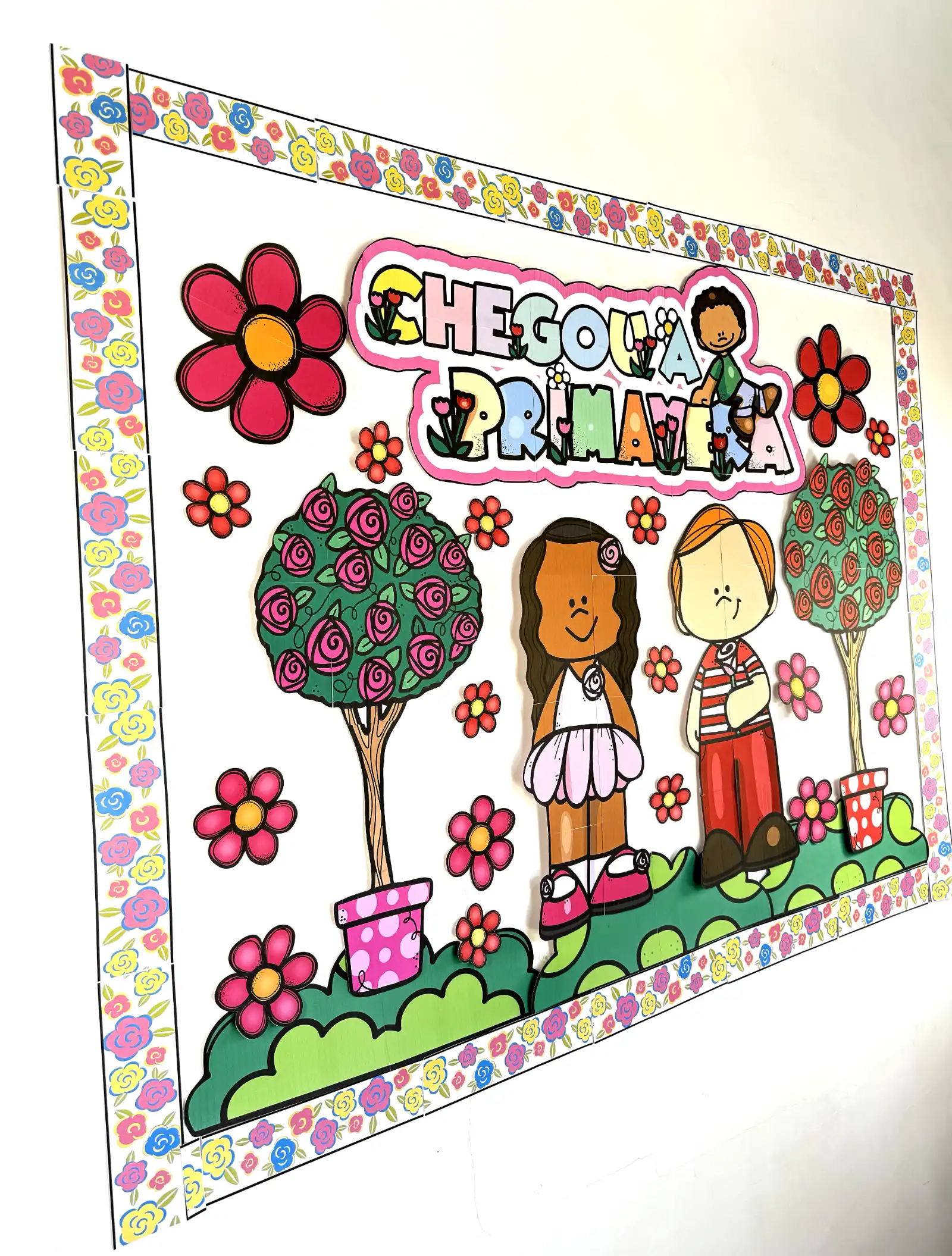 Painel Primavera Decoração Colorida para Educação Infantil — amostra 5: Chegou a Primavera