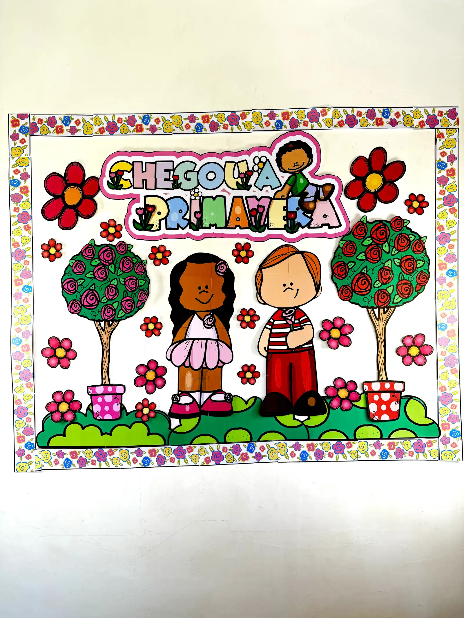 Painel Primavera Decoração Colorida para Educação Infantil — amostra 6: Chegou a Primavera