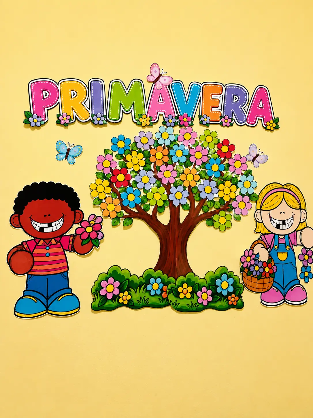 Painel Primavera para Decoração da Sala de Aula — Datas comemorativas para Educação Infantil: Painel colorido de Primavera…