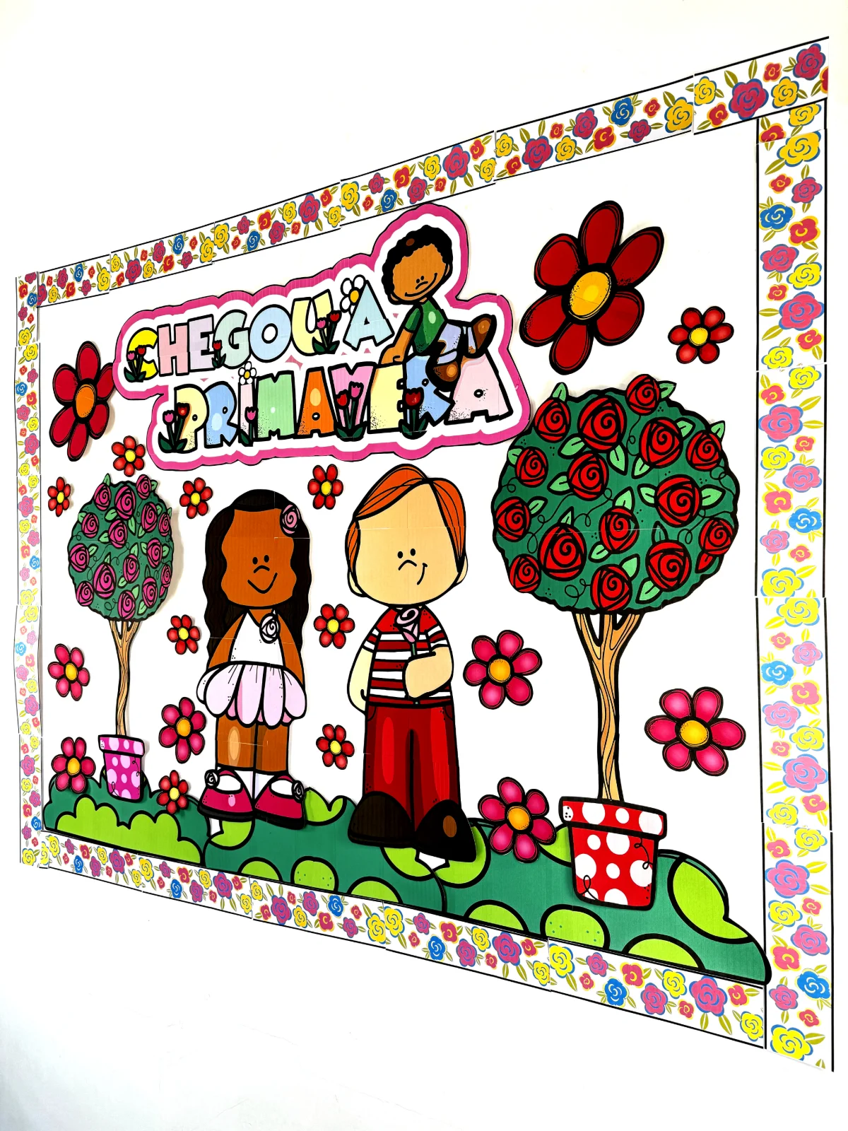 Painel Primavera para encantar e celebrar a estação das flores — amostra 1: "🌸🌼 Chegou a Primavera