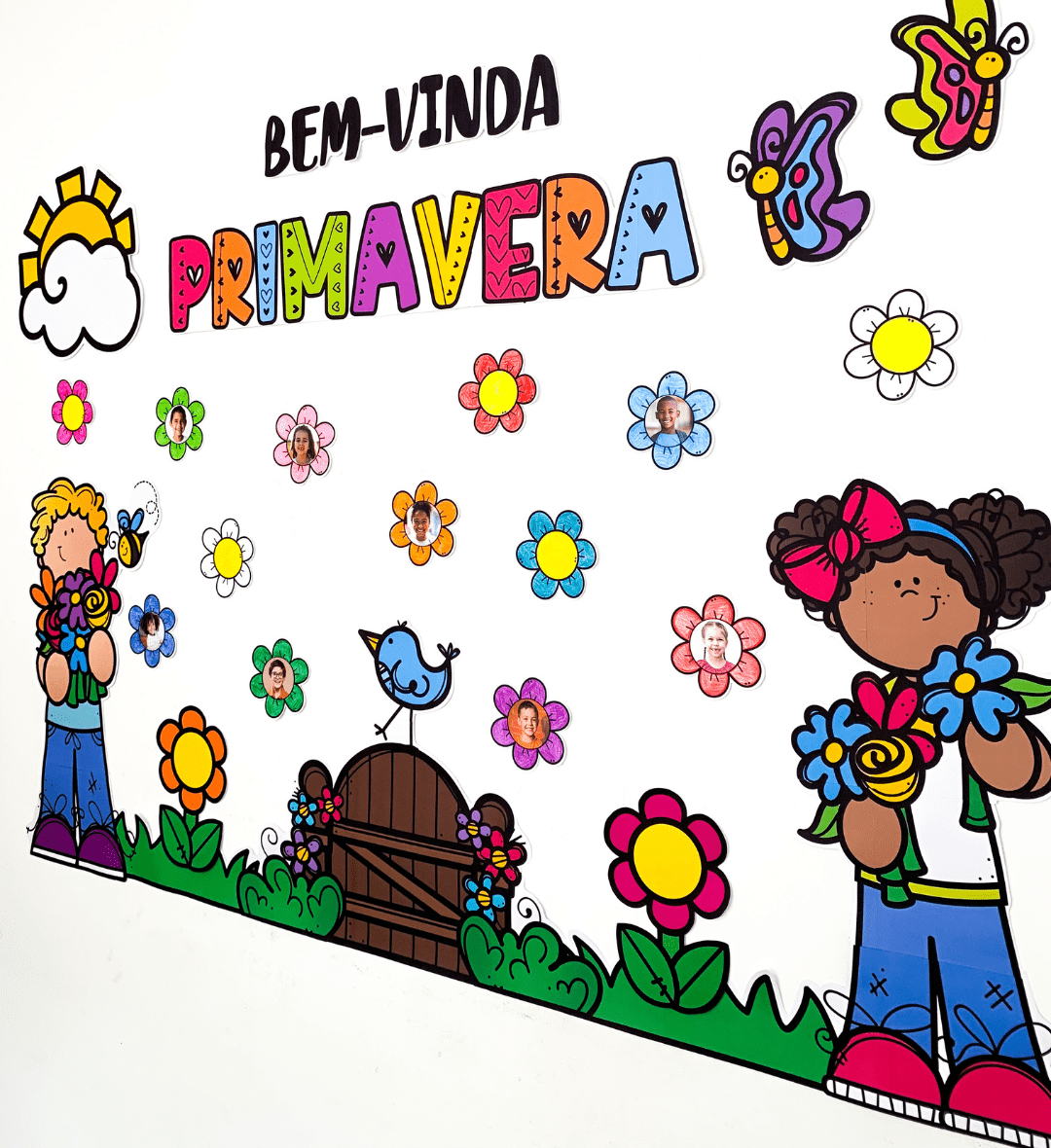Painel Primavera para Imprimir com Flores para Colorir — amostra 2: O que vem no material
