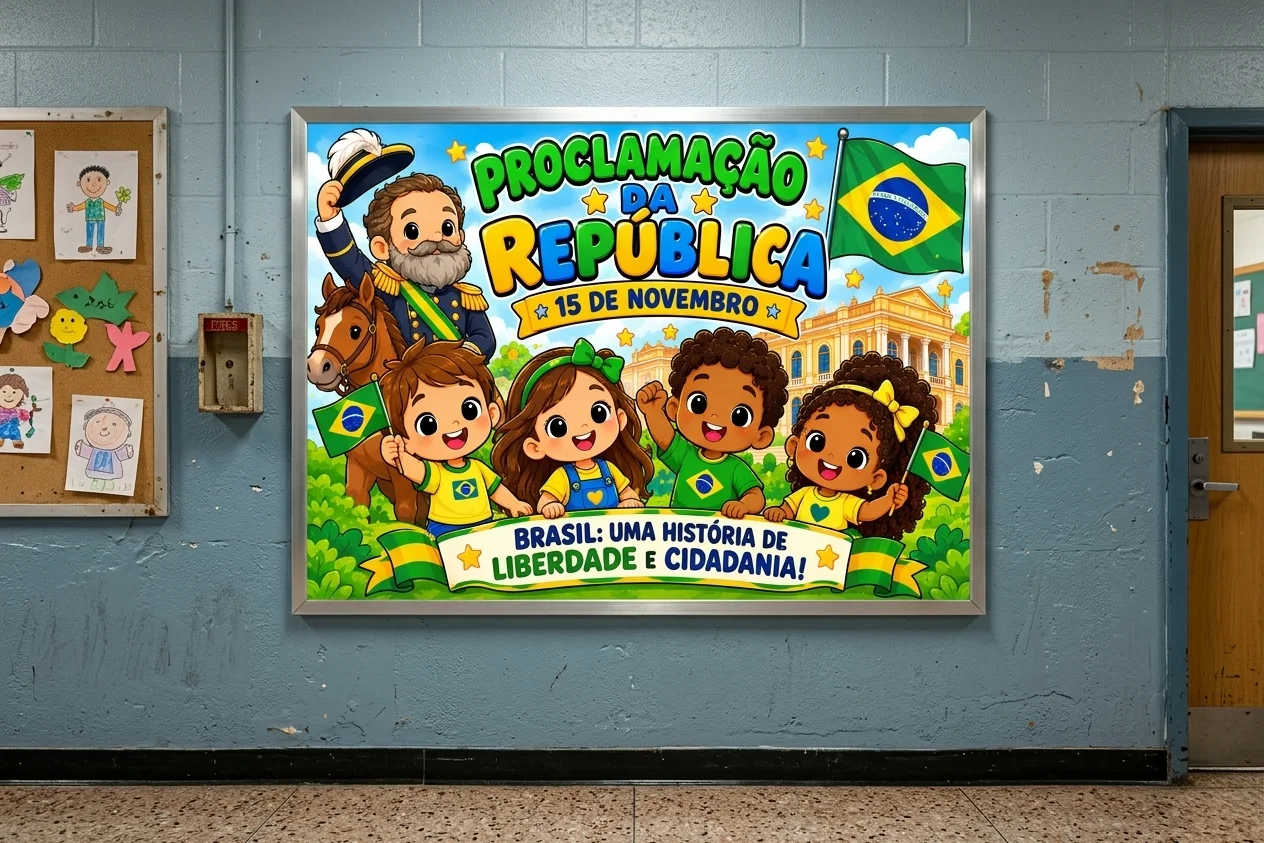 Painel Proclamação da República - 8 ou 18 folhas A4 — amostra 3: Painel Proclamação da República 🇧🇷