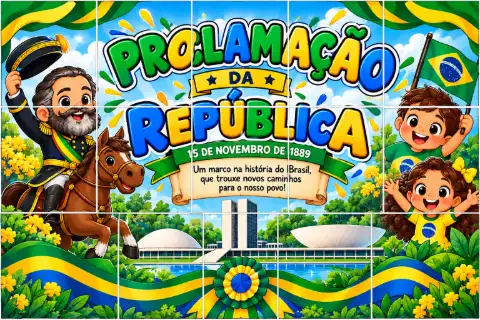 Painel decorativo Proclamação da República PDF, 22 Páginas — amostra 2: O que vem no material Painel decorativo Proclamação da República PDF, 22 Páginas — amostra 2: O que vem no material