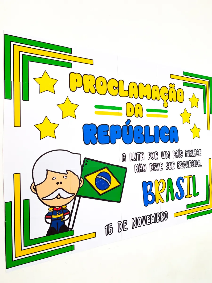 Painel Proclamação da República – História e Cidadania — amostra 2: Painel Proclamação da República em PDF, pronto para…