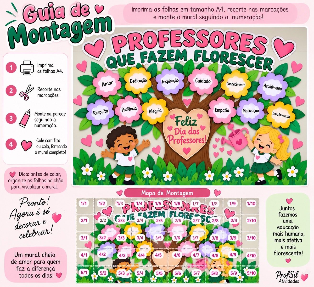 Painel “Professores que Fazem Florescer” - Dia dos Professores. — amostra 2: Um mural especial para celebrar e homenagear…