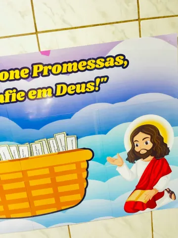 Painel Promessas de Cristo - Ensino Religioso Ministério Infantil — amostra 1: ❤️PAINEL CESTINHA DAS PROMESSAS "Colecione…