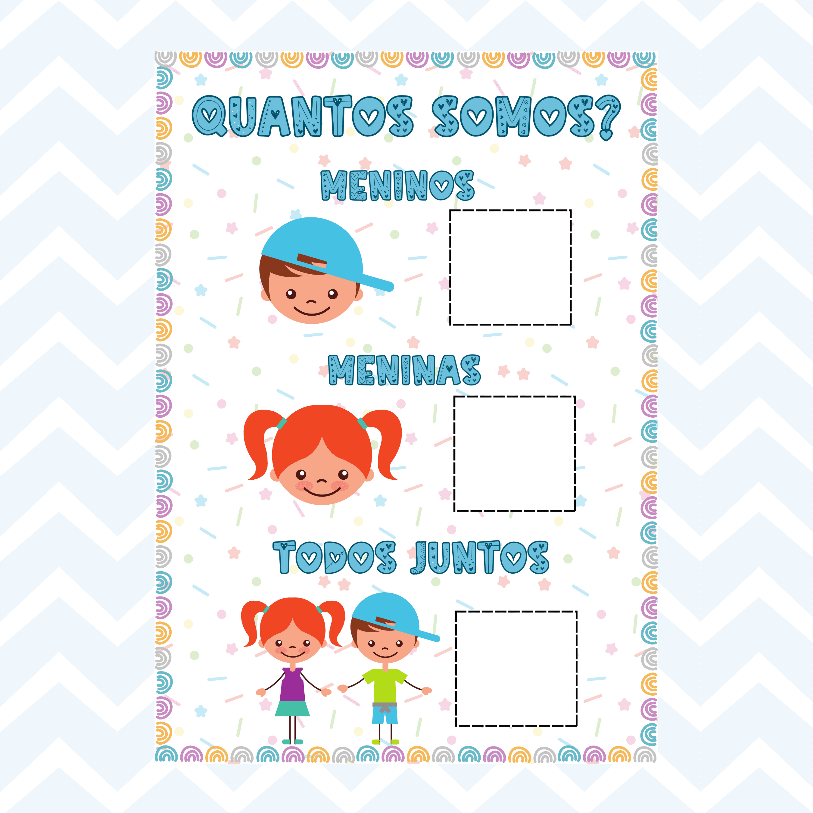 Painel - Quantos Somos – PDF para Imprimir — Atividades para Educação Infantil: Painel para contagem de meninos e meninas…