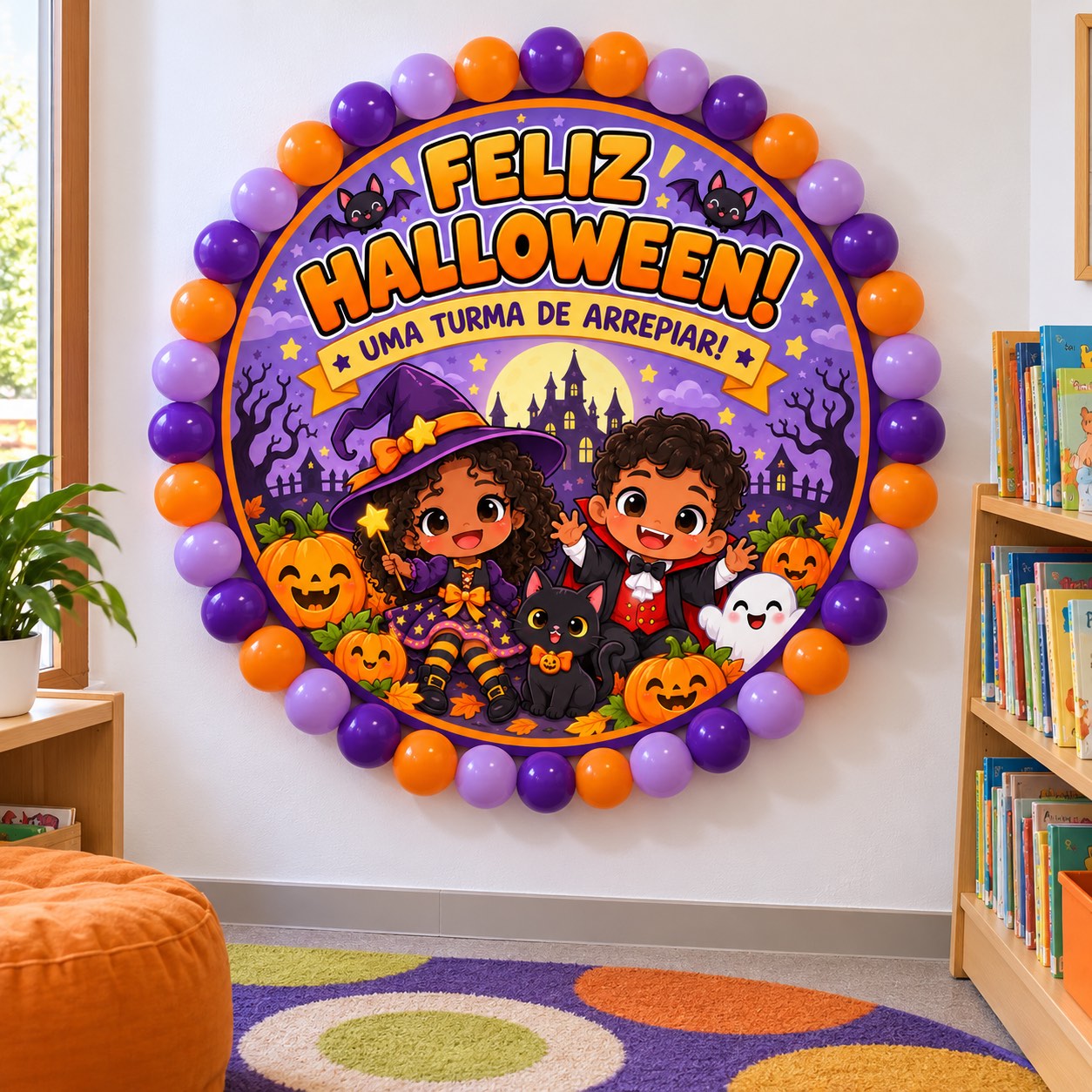 Painel Redondo de Halloween Escolar: Uma Turma de Arrepiar — amostra 2: Decore o Halloween escolar com um painel redondo,… Painel Redondo de Halloween Escolar: Uma Turma de Arrepiar — amostra 2: Decore o Halloween escolar com um painel redondo,…