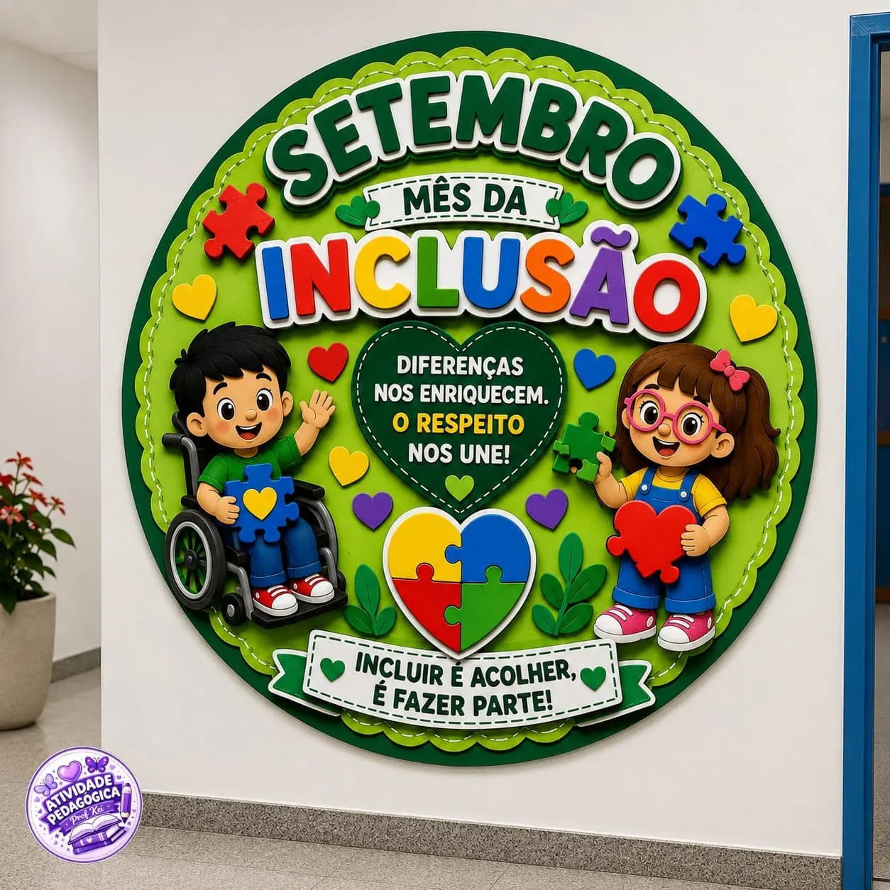Painel Redondo – Setembro Mês da Inclusão — Datas comemorativas para Educação Infantil: Um painel encantador para celebrar…