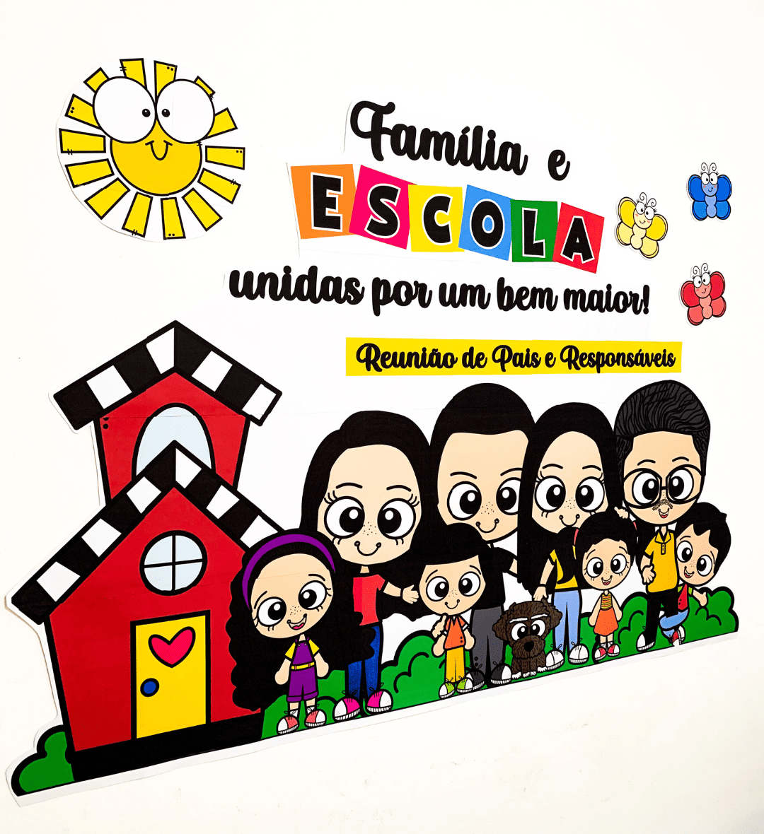 Painel Reunião de Pais para Educação Infantil e Anos Iniciais — amostra 1: Painel Reunião de Pais para receber as famílias