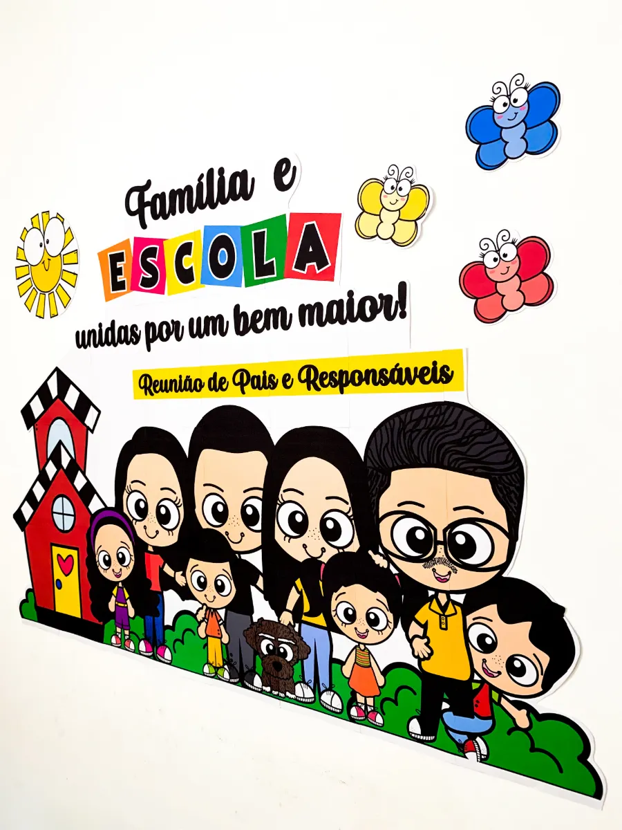 Painel Reunião de Pais para Educação Infantil e Anos Iniciais — amostra 2: Um recurso prático para decorar a escola ou a…