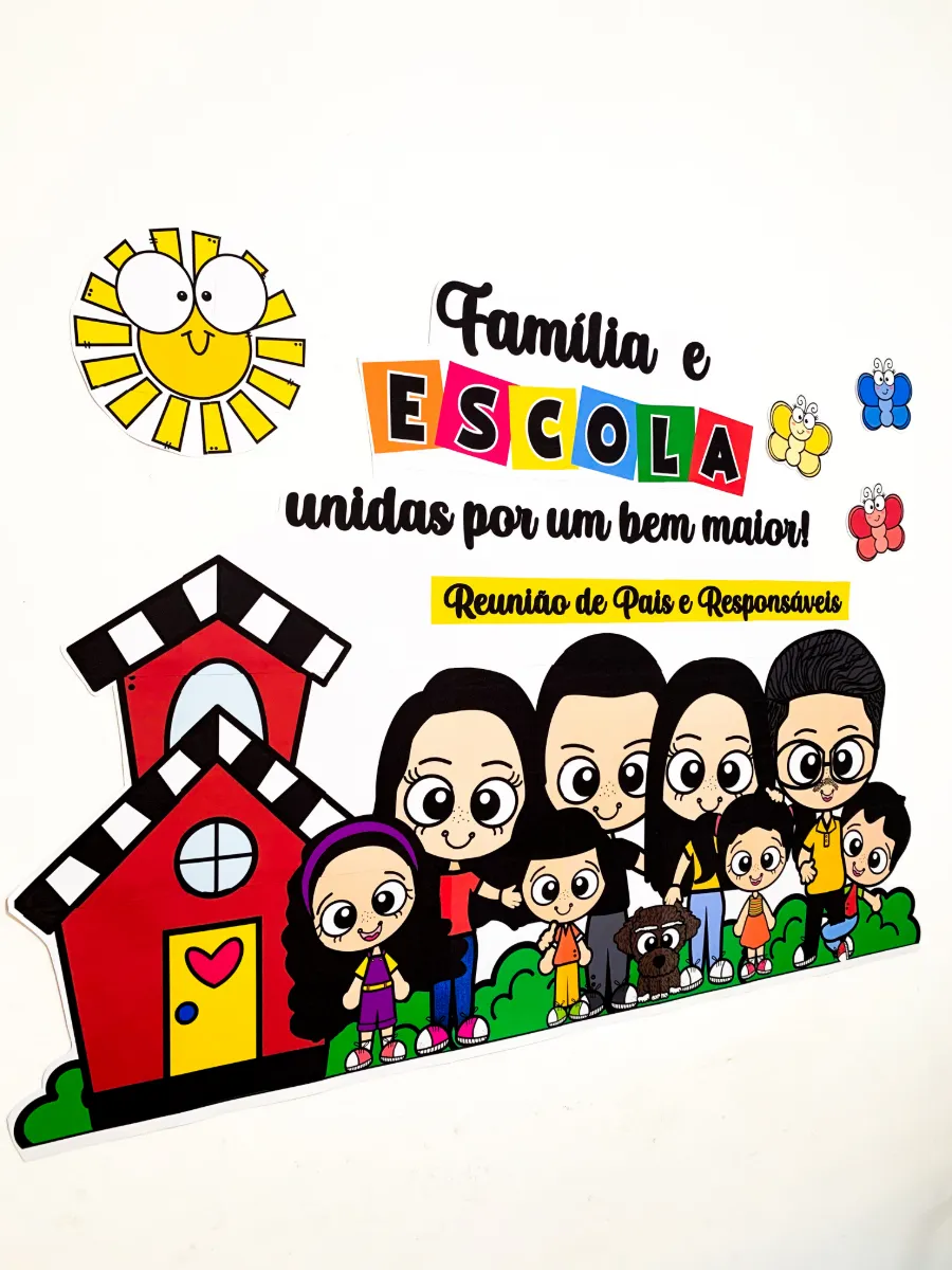 Painel Reunião de Pais para Educação Infantil e Anos Iniciais — amostra 4: Um recurso prático para decorar a escola ou a…
