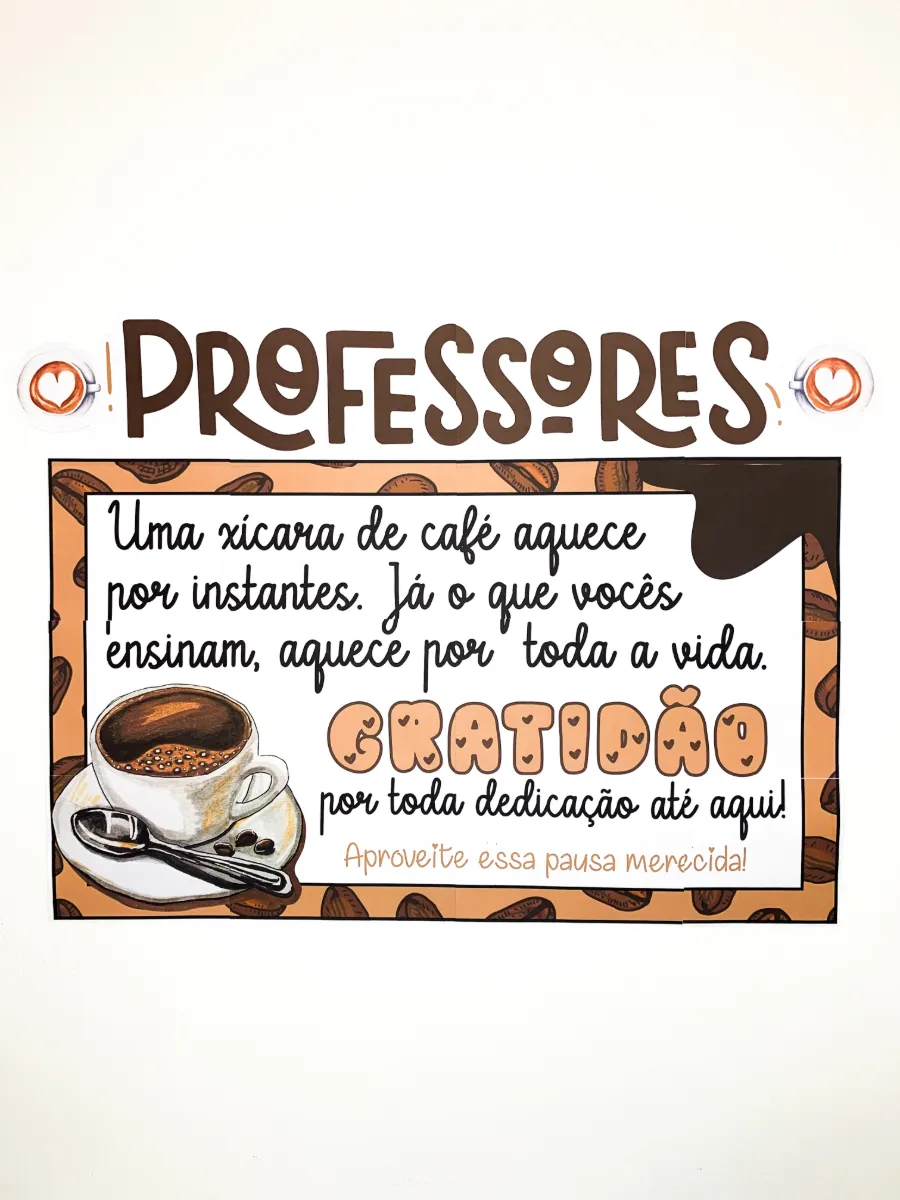 Painel Sala dos Professores – Decoração Acolhedora para Escola — amostra 2: Um recurso decorativo que combina mensagem de…