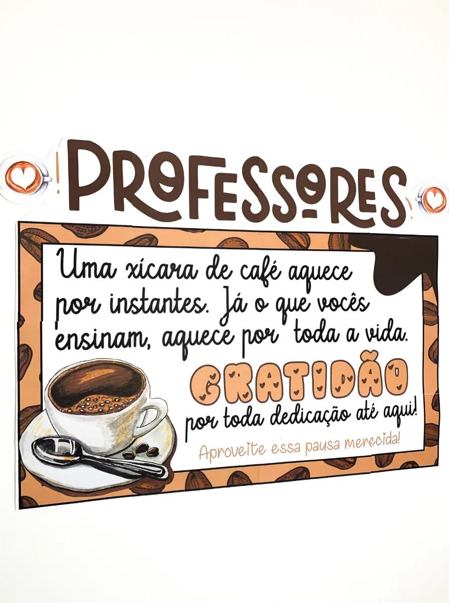 Painel Sala dos Professores – Decoração Acolhedora para Escola — amostra 3: Um recurso decorativo que combina mensagem de…