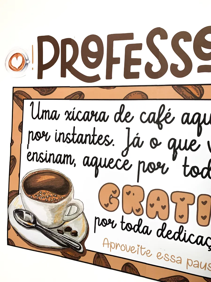 Painel Sala dos Professores – Decoração Acolhedora para Escola — amostra 4: Um recurso decorativo que combina mensagem de…
