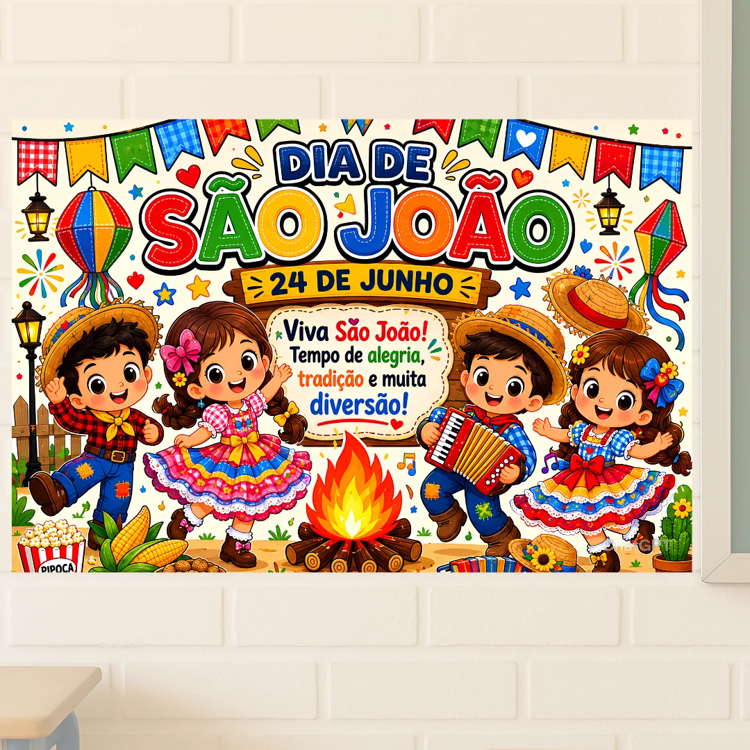Painel São João - Festa Junina – PDF para Imprimir — amostra 1: O que vem no material
