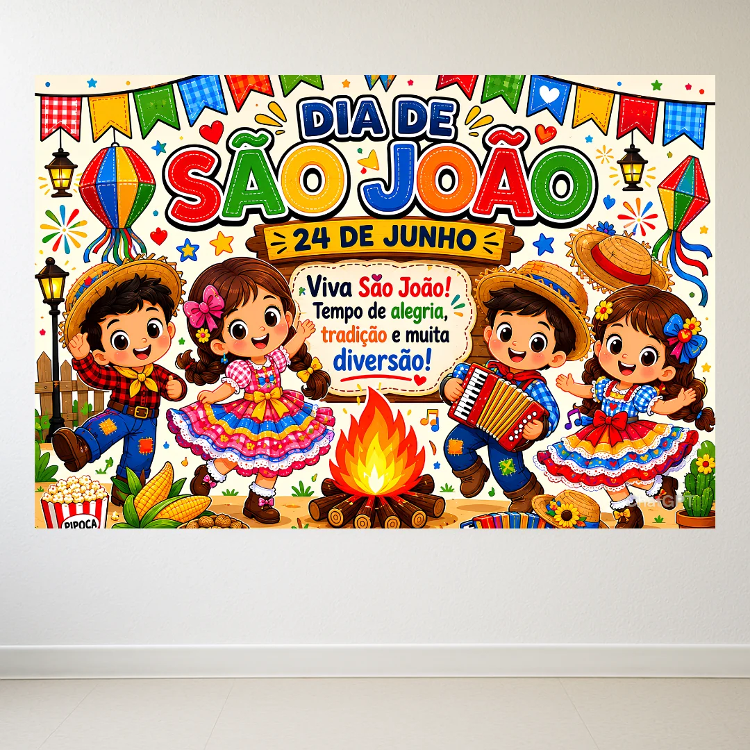 Painel São João - Festa Junina – PDF para Imprimir — capa do material