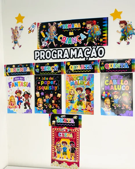 Painel Semana da Criança – Decoração Escolar Lúdica e Divertida — amostra 3: O Painel Semana da Criança apresenta uma… Painel Semana da Criança – Decoração Escolar Lúdica e Divertida — amostra 3: O Painel Semana da Criança apresenta uma…