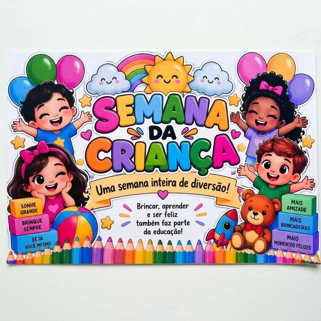 Painel Semana da criança! Perfeito para decorar o espaço escolar ! — amostra 1: Objetivos do material