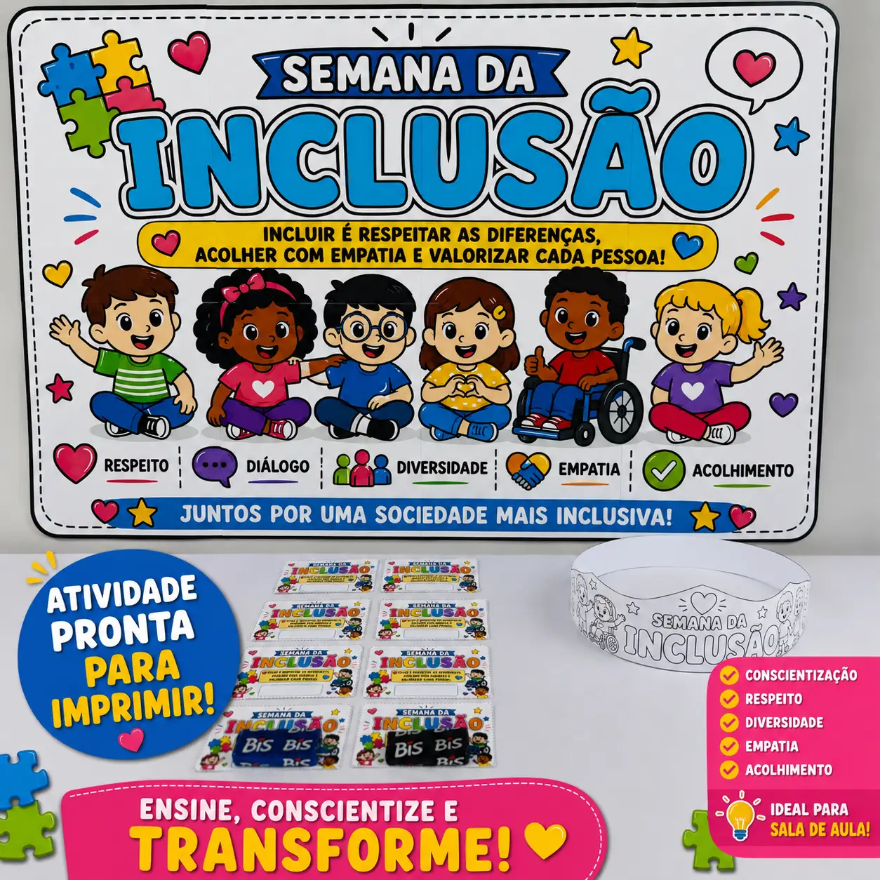 🌈 PAINEL SEMANA DA INCLUSÃO 💙 ANOS INICIAIS E INFANTIL — Alfabetização para Educação Infantil: Um material lindo e…