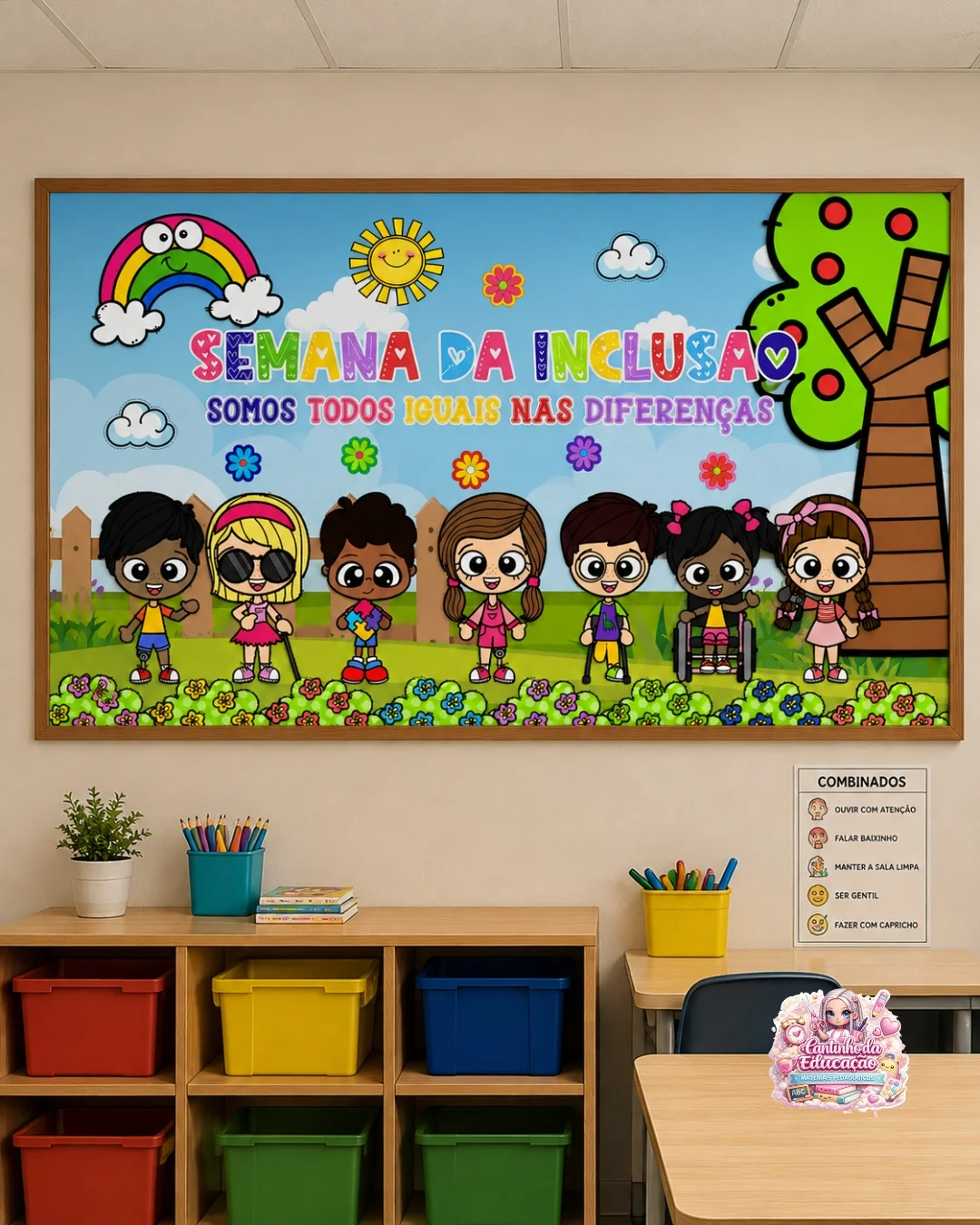 Painel semana da inclusão – PDF para Imprimir — Datas comemorativas para Educação Infantil: Um painel lindo e acolhedor…