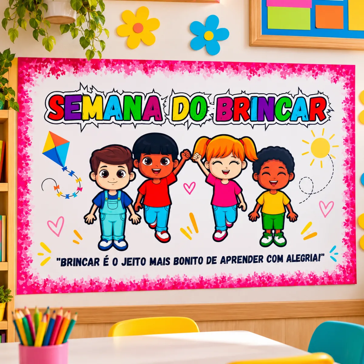 Painel Semana do Brincar-Ensino infantil — Atividades para Todas as séries: Painel Semana do Brincar com frase especial…