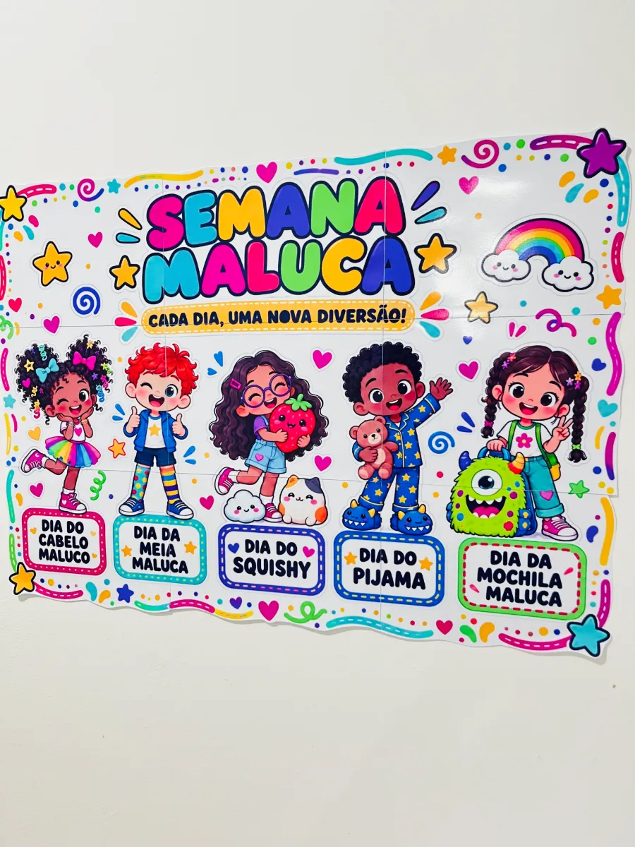 Painel Semana Maluca: Decoração - Dia das Crianças — amostra 4: 🌈✨ Painel Semana Maluca — Aqui a Diversão Sai da Rotina