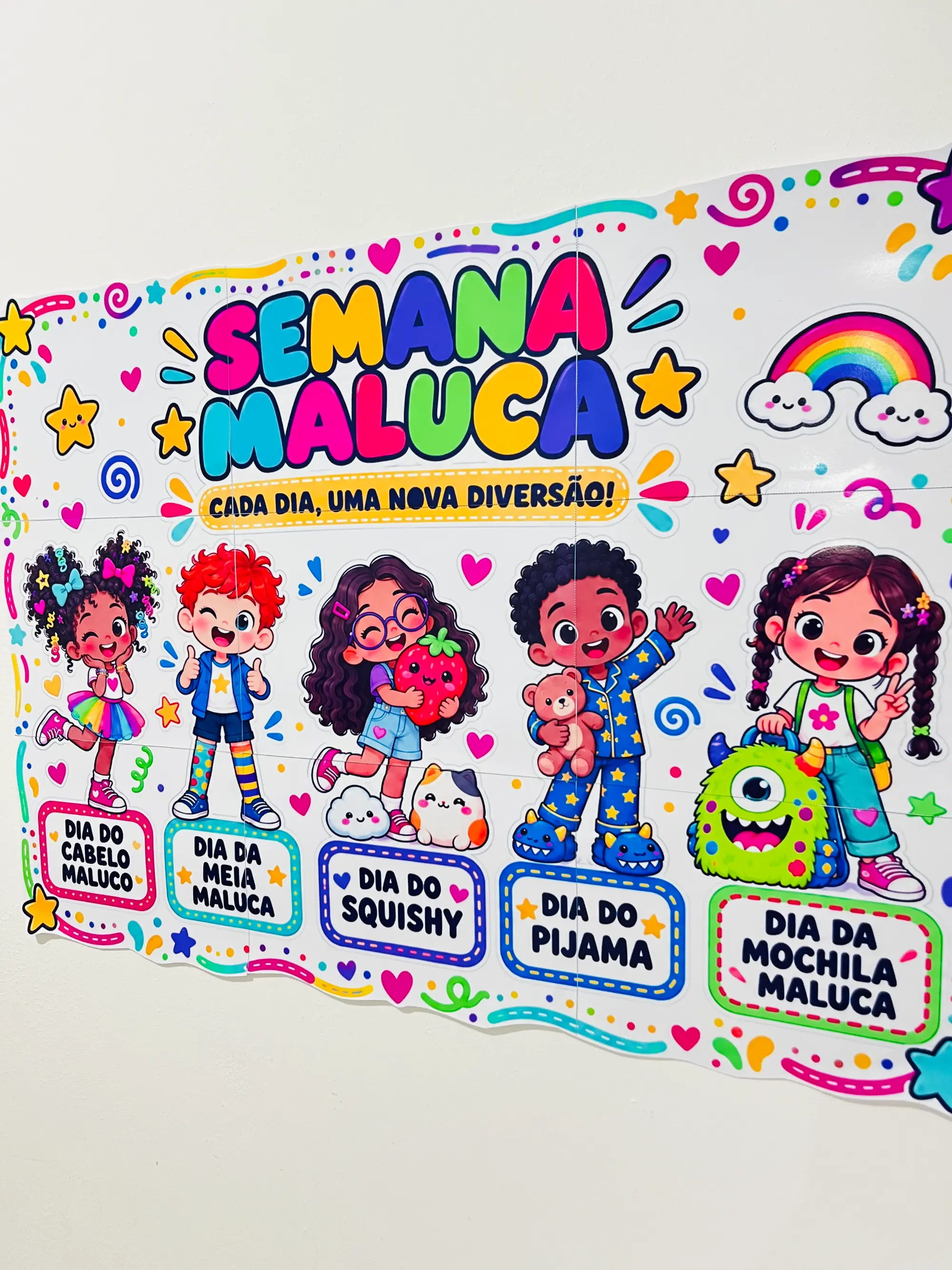 Painel Semana Maluca – Decoração Escolar para Imprimir — amostra 4: Painel Semana Maluca para imprimir e decorar a escola