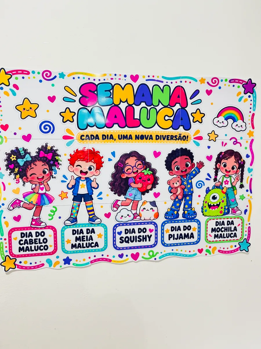 Painel Semana Maluca – Decoração Escolar para Imprimir — amostra 1: 🎉 Deixe a criatividade tomar conta da escola e…