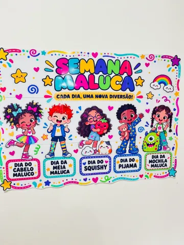 Painel Semana Maluca - Decoração Escolar — amostra 1: 🤩Deixe a escola ainda mais alegre com um painel colorido, divertido…