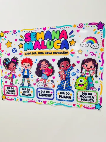 Painel Semana Maluca - Decoração Escolar — amostra 4: 🤩Deixe a escola ainda mais alegre com um painel colorido, divertido…